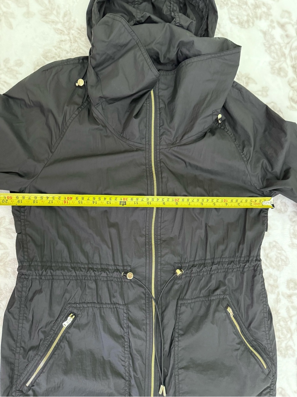 Mackage Ellia Anorak Coat Parka Packable Black Windbreaker Hidden Hood - Picture 11 of 15